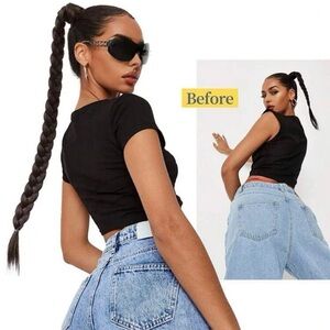 16-inch long braided ponytail